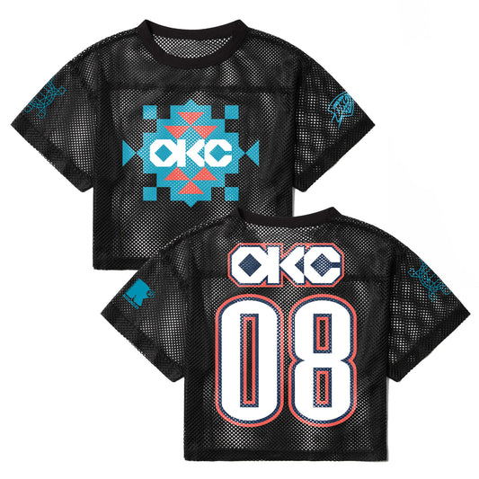 OKC Thunder X Round21 Native Heritage Mesh Top - Front and back view