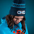 Model Wearing 2025-26 CITY EDITION OKC THUNDER NEW ERA KNIT