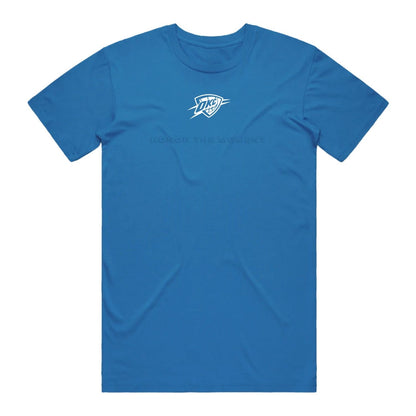OKC Thunder IOG 2026 Playoffs Honor the Moment T-Shirt in Blue - Front view
