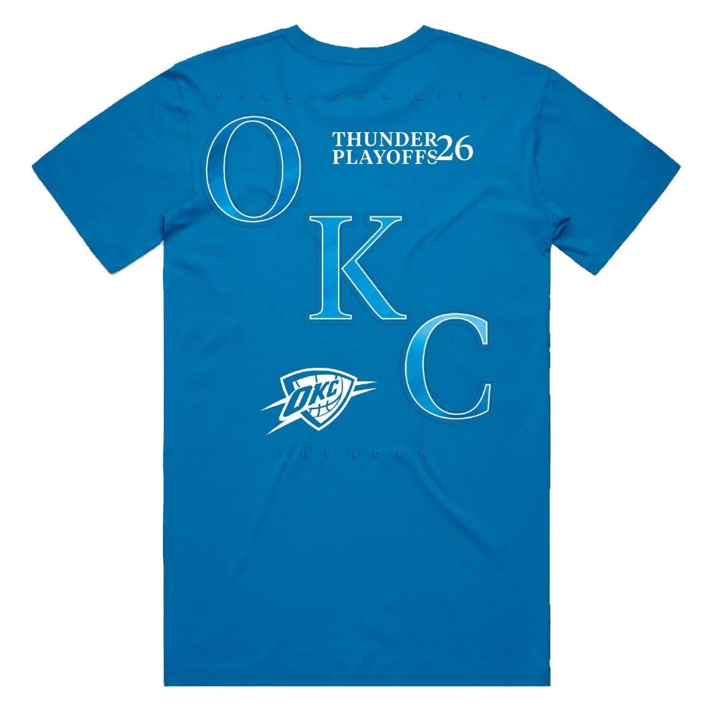 OKC Thunder IOG 2026 Playoffs Honor the Moment T-Shirt in Blue - Back View