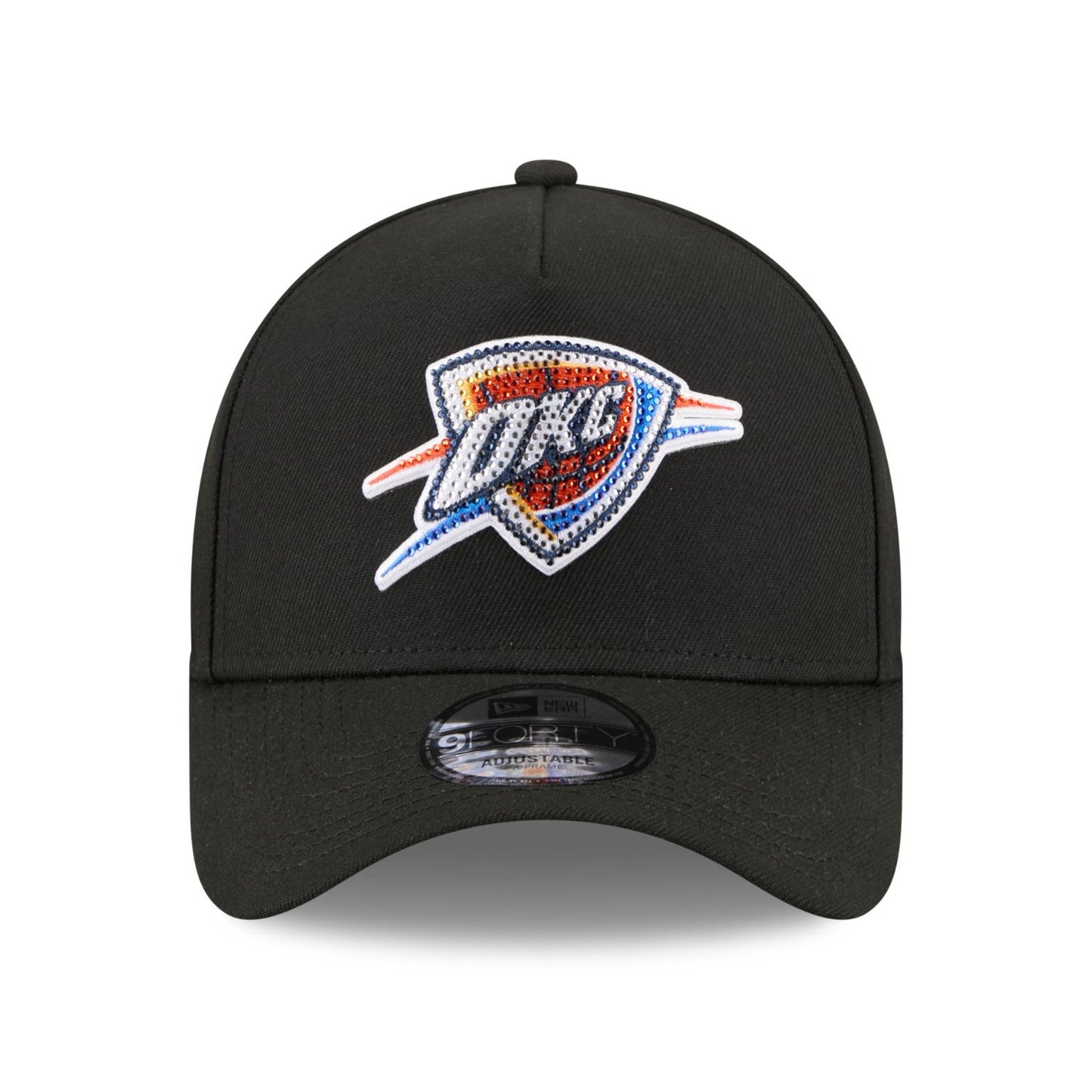 Youth OKC Thunder New Era 2026 Draft 9Forty A-Frame Hat in Black - Front View