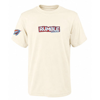 Youth OKC Thunder FISLL Rumble Flag T-Shirt in White - Front View