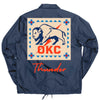 OKC Thunder X Round21 Native Heritage Coaches Jacket in Navy - Back View