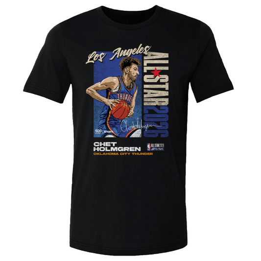 OKC Thunder 500 Level Holmgren 2026 All-Star Graphic T-Shirt in Black - Front View