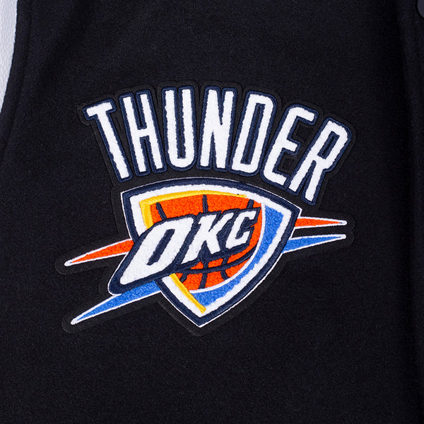 OKC Thunder 2025 NBA Champions Pro Standard Varsity Jacket - Chest Detail View