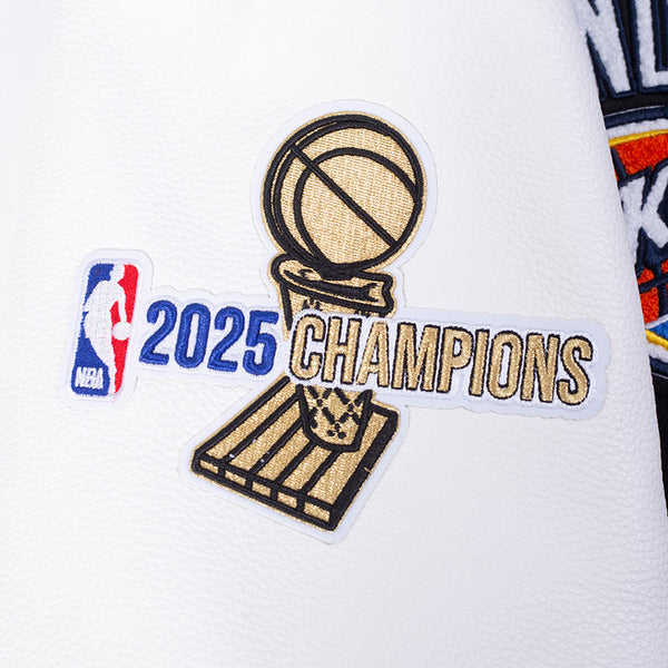 OKC Thunder 2025 NBA Champions Pro Standard Varsity Jacket - Sleeve Detail View 