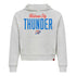 Ladies Oklahoma City Thunder Sportiqe Ella Hollow Applique Hooded Sweatshirt in Grey - Front View