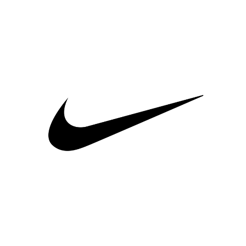 Black Nike logo on a white background