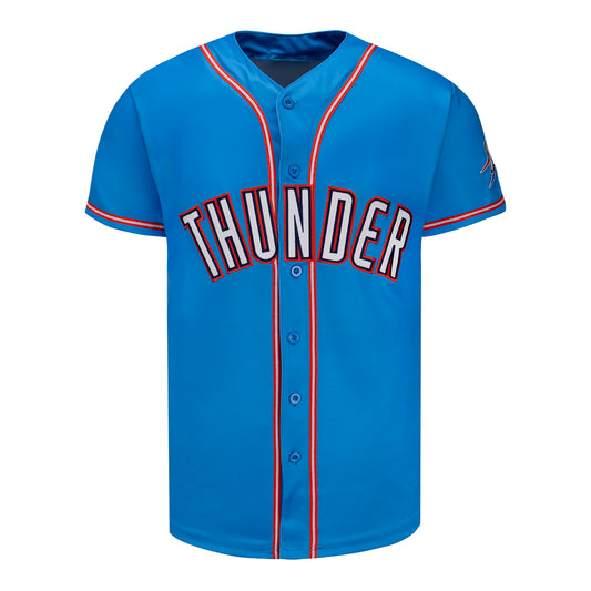 OKC Thunder FISLL Icon Baseball Jersey In Blue - Front View