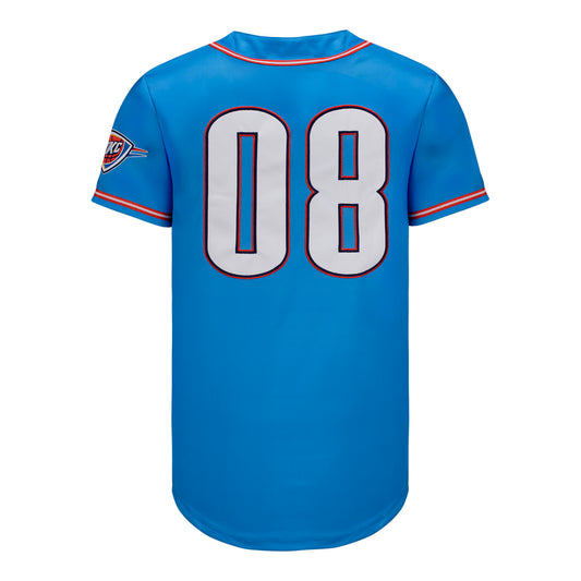 OKC Thunder FISLL Icon Baseball Jersey In Blue - Back View