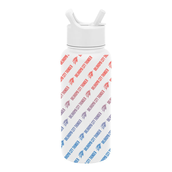 OKLAHOMA CITY THUNDER 32 OZ SUMMIT WATER BOTTLE IN WHITE - SIDE VIEW