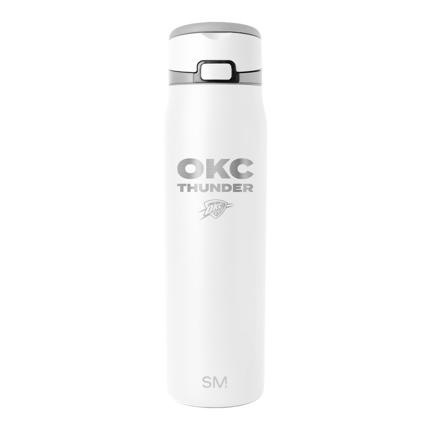 OKLAHOMA CITY THUNDER PRIMARY 30 OZ MESA LOOP BOTTLE in White - Front View