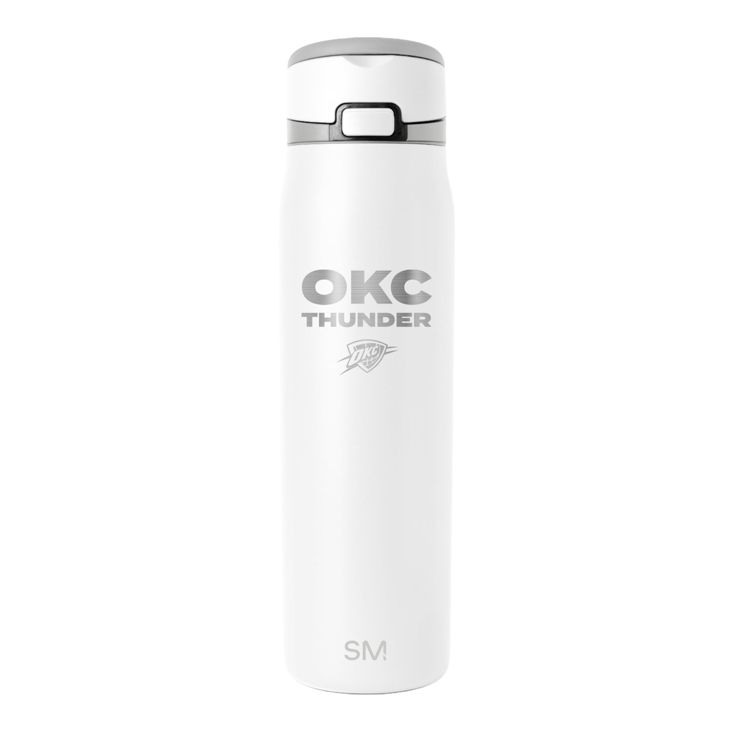 OKLAHOMA CITY THUNDER PRIMARY 30 OZ MESA LOOP BOTTLE in White - Front View