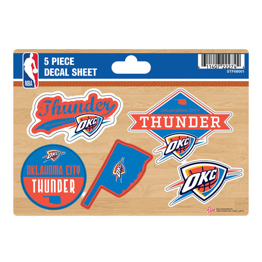 OKLAHOMA CITY THUNDER 5-PIECE STICKER SET