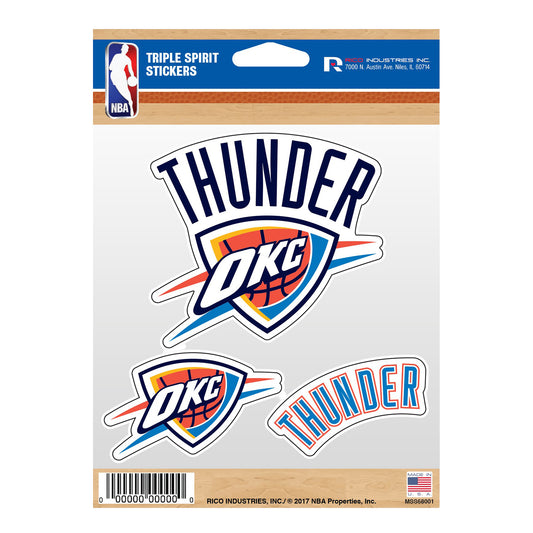 OKLAHOMA CITY THUNDER TRIPLE SPIRIT DECAL SET