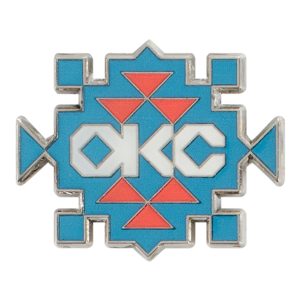 OKLAHOMA CITY THUNDER NATIVE PATTERN HATPIN In Blue - Front View