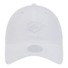 LADIES OKC THUNDER NEW ERA 920 WHITE TONAL PONYTAIL HAT IN WHITE - FRONT VIEW