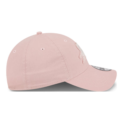LADIES OKC THUNDER NEW ERA 920 FRAYED ADJUSTABLE HAT in Pink - Right Side View