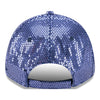LADIES OKC THUNDER NEW ERA 940 SEQUIN ADJUSTABLE HAT in Blue - Back View
