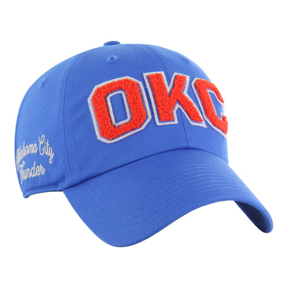 OKC THUNDER 47 BRAND CHENILLE CLEAN UP HAT in Blue - Front Right View