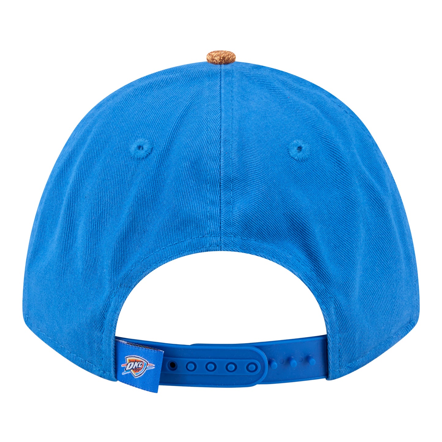 Ladies OKC Thunder New Era 9Forty M-Crown Offset Glitter Snap Hat in Blue - Back View