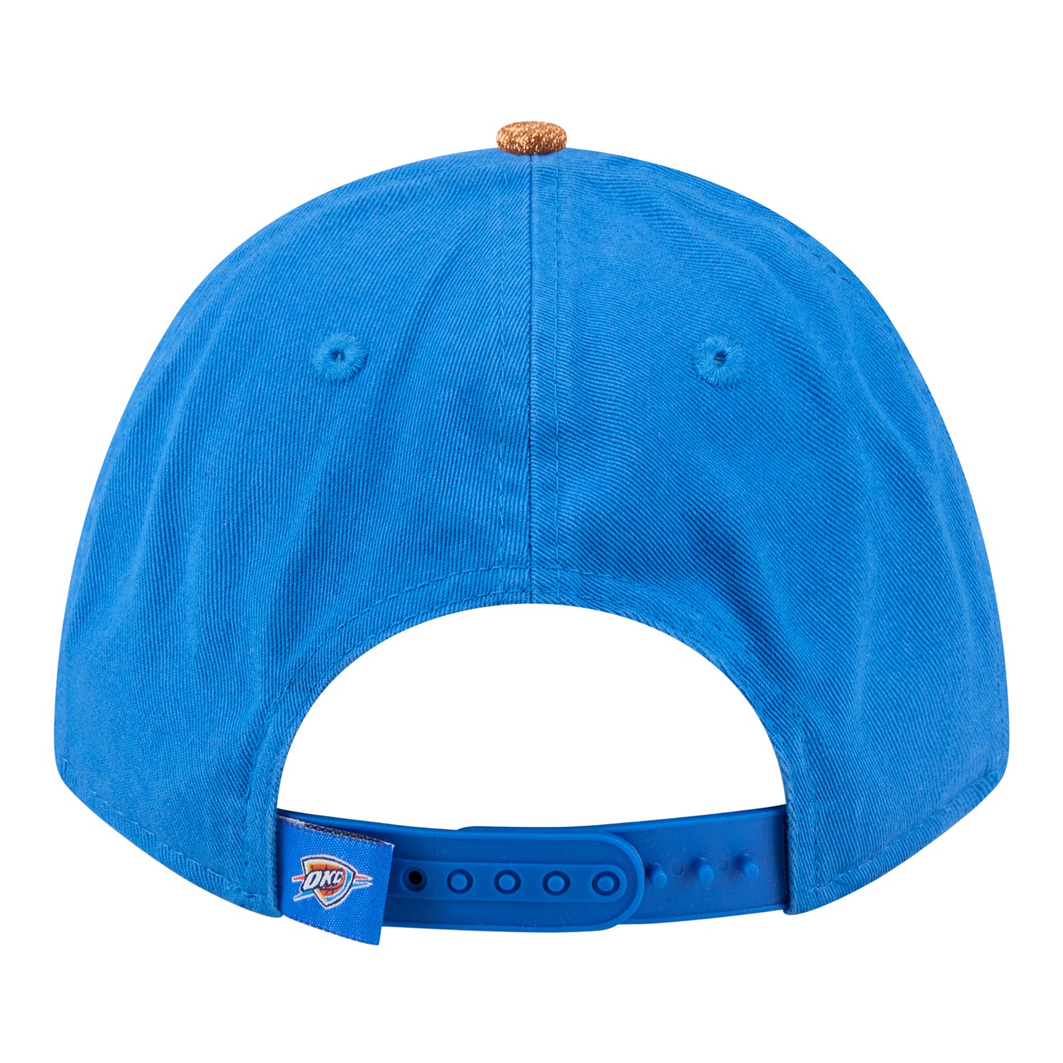 Ladies OKC Thunder New Era 9Forty M-Crown Offset Glitter Snap Hat in Blue - Back View