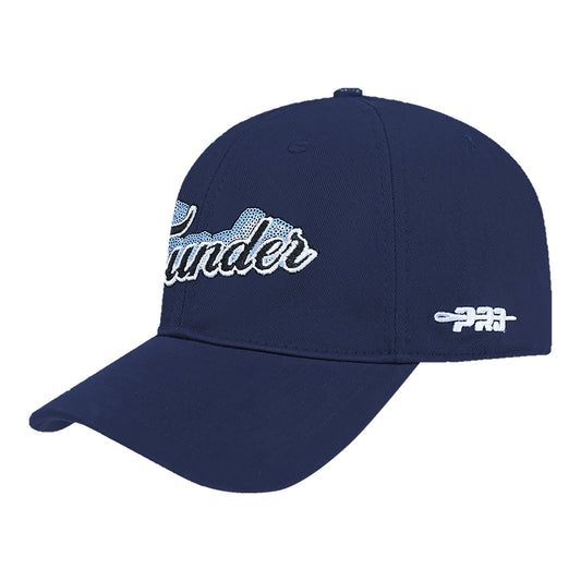 LADIES OKC THUNDER PRO STANDARD CITY LIGHTS SEQUIN HAT in Blue - Front Left View