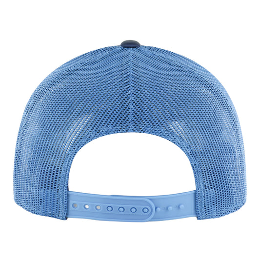 Ladies OKC Thunder 47 Brand Love Patch Satin Trucker Hat in Blue - Back View