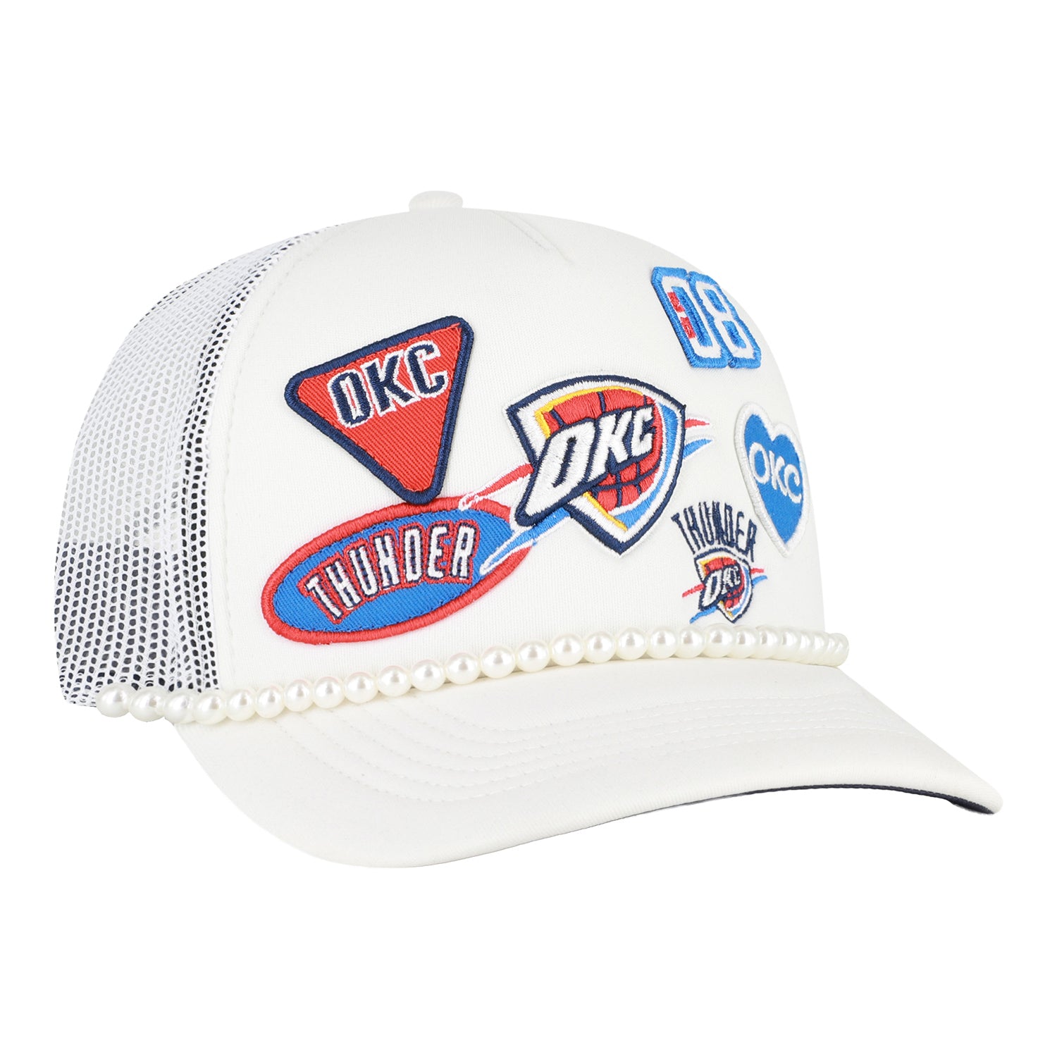 Ladies OKC Thunder 47 Brand Rally Hitch Hat in White - Front Rght View