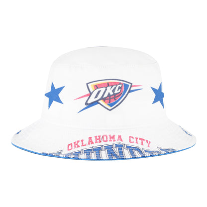 Ladies OKC Thunder 47 Brand Energize Bucket Hat in White - Front View
