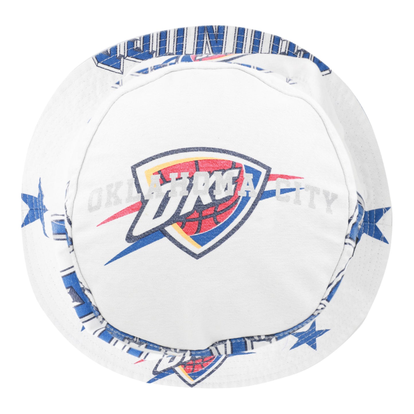 Ladies OKC Thunder 47 Brand Energize Bucket Hat in White - Top View