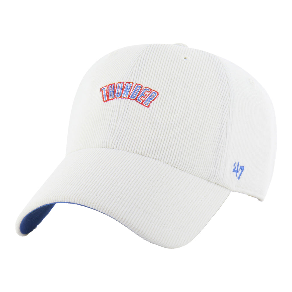 Ladies OKC Thunder 47 Brand Micro Wordmark Corduroy Clean Up Hat