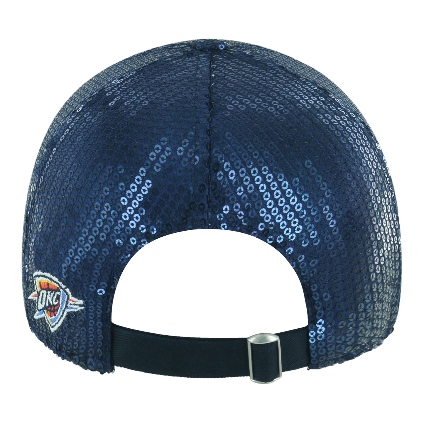 Ladies OKC Thunder 47 Brand Primary Sequin Clean Up Hat in Blue - Back View