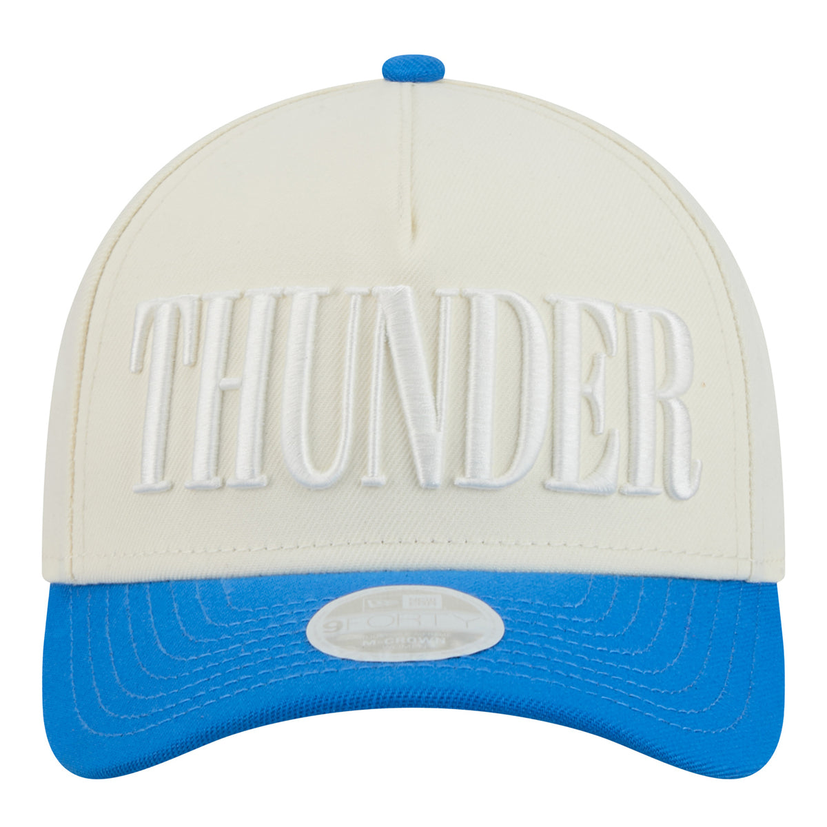OKC Thunder New Era 9Forty A-Frame Two-Tone Tonal Snap Hat - Front view 