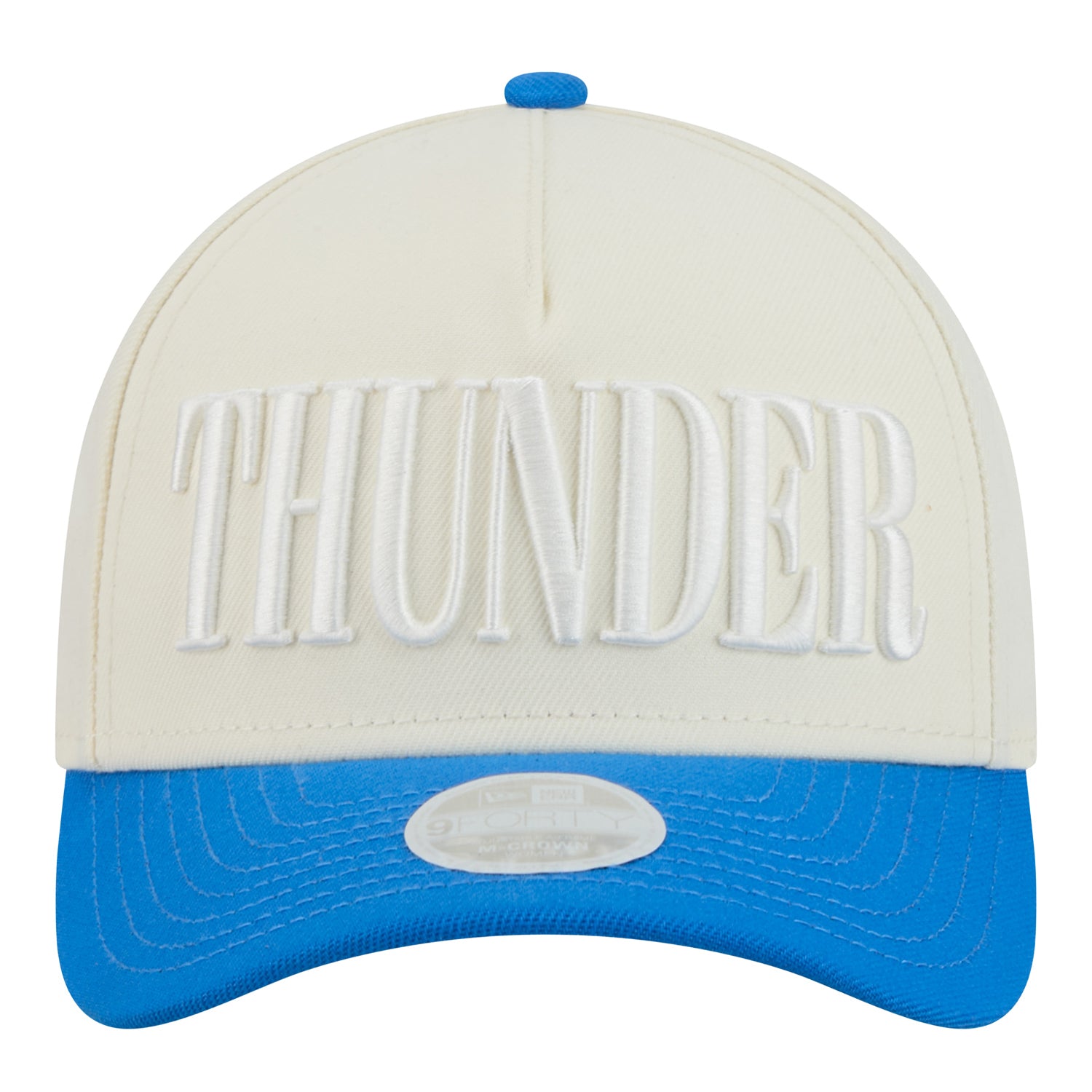 OKC Thunder New Era 9Forty A-Frame Two-Tone Tonal Snap Hat - Front view 