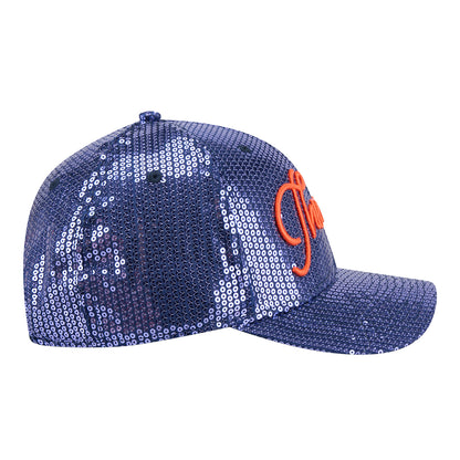 Women's OKC Thunder New Era 9Forty M-Crown Sequin Script Hat in blue - right side view