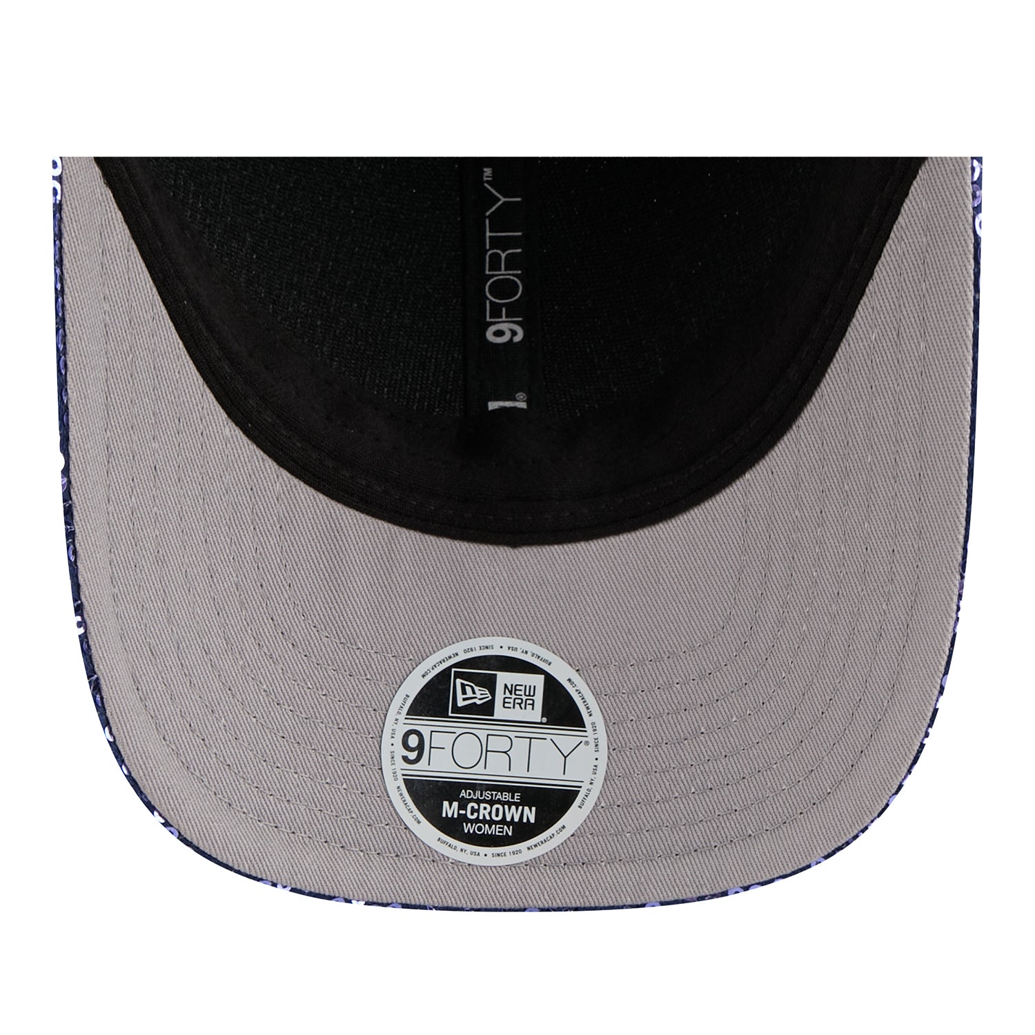 Women's OKC Thunder New Era 9Forty M-Crown Sequin Script Hat in blue - underbrim view 