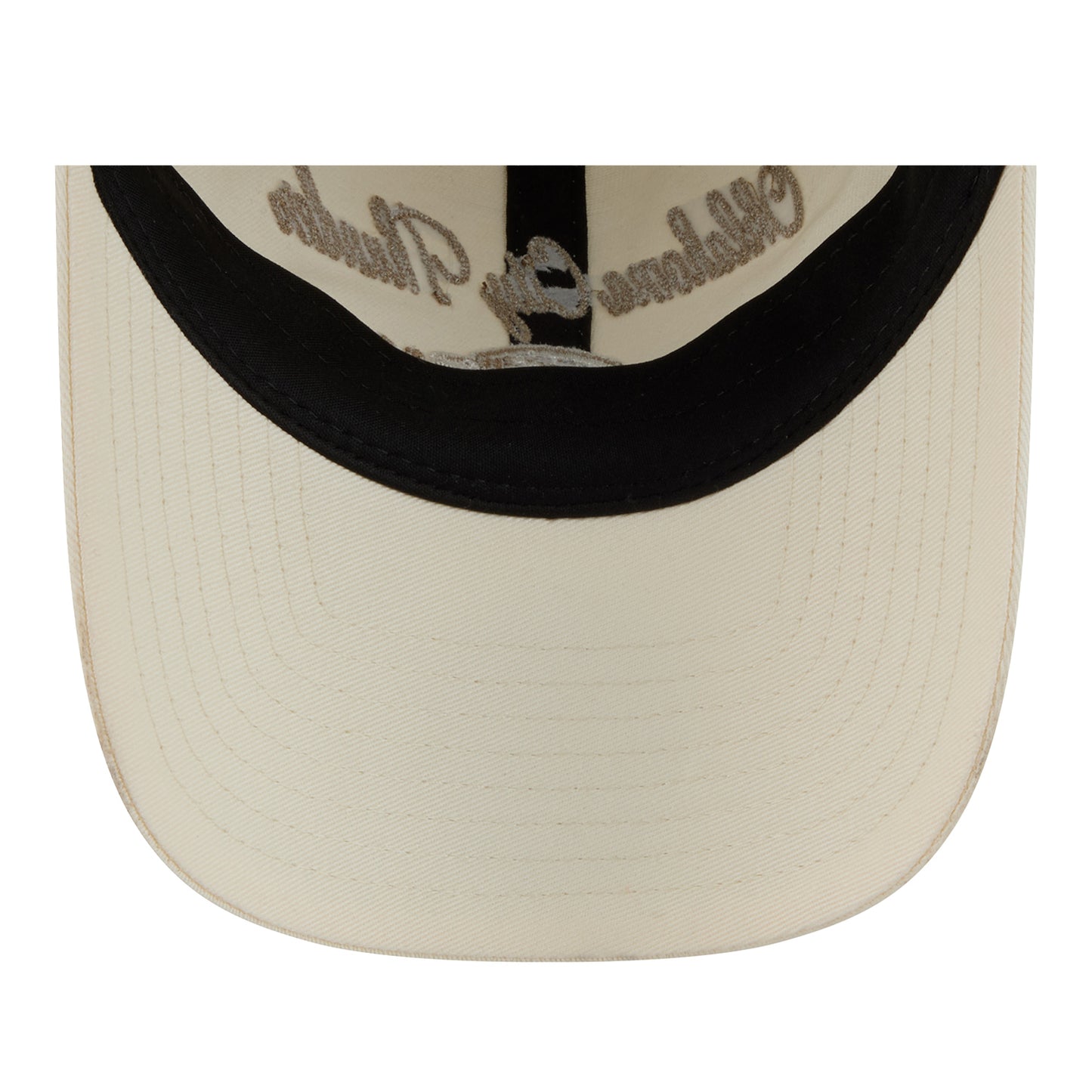 Women's OKC Thunder New Era Casual Classic Script Hat in White - underbrim view