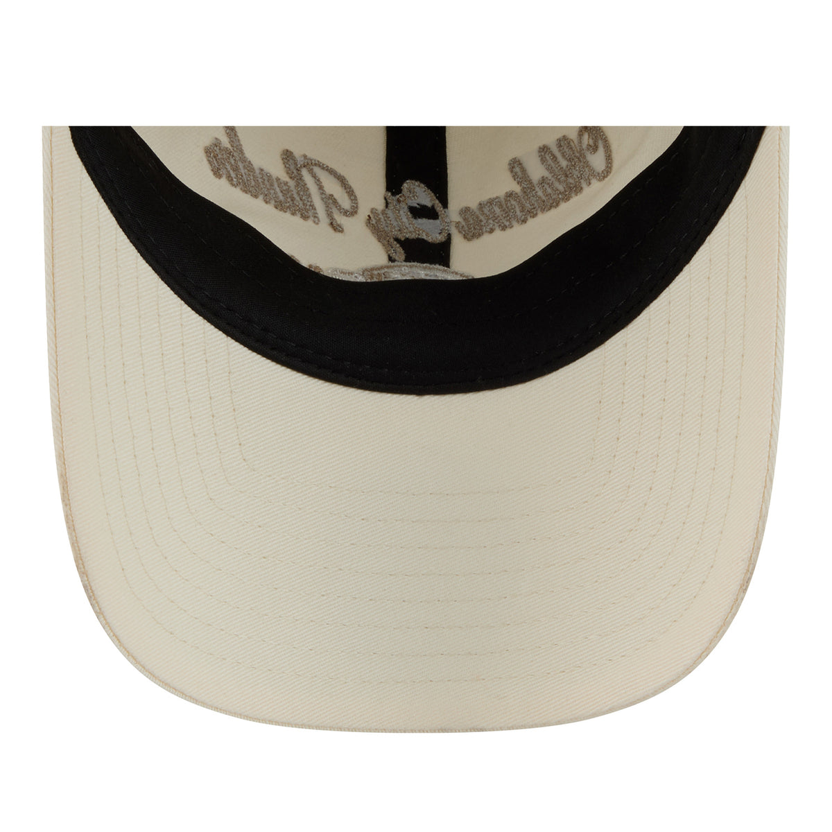 Women's OKC Thunder New Era Casual Classic Script Hat in White - underbrim view