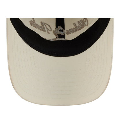 Women's OKC Thunder New Era Casual Classic Script Hat in White - underbrim view