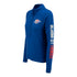 OKC THUNDER LADIES BRUSHED SWEATER IN BLUE - FRONT LEFT VIEW