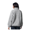 Ladies Oklahoma City Thunder Champ Cable Knit Sherpa 1/2 Zip  Pullover in Grey - Back View