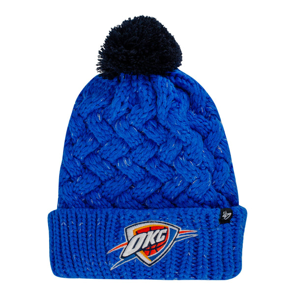 OKC THUNDER FIONA CUFF KNIT HAT IN BLUE - FRONT VIEW