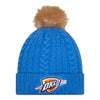 LADIES OKC THUNDER NEW ERA LUXE FAUX FUR POM KNIT