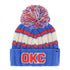 OKC THUNDER 47 BRAND EMMA CUFF POM KNIT in Blue - Front View