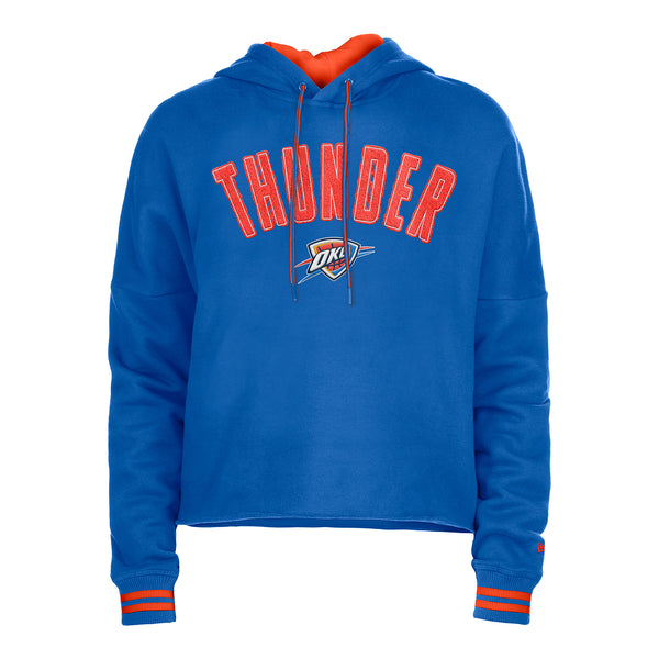 Ladies Oklahoma City Thunder New Era Wordmark Hooded Sweatshirt - Front View