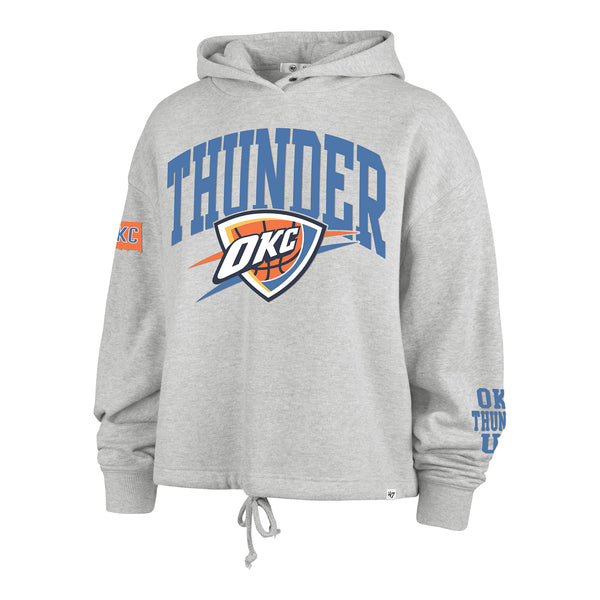 Ladies Oklahoma City Thunder 47 Brand High Hopes Venice Grey Hooded Sweatshirt In Grey - Front View