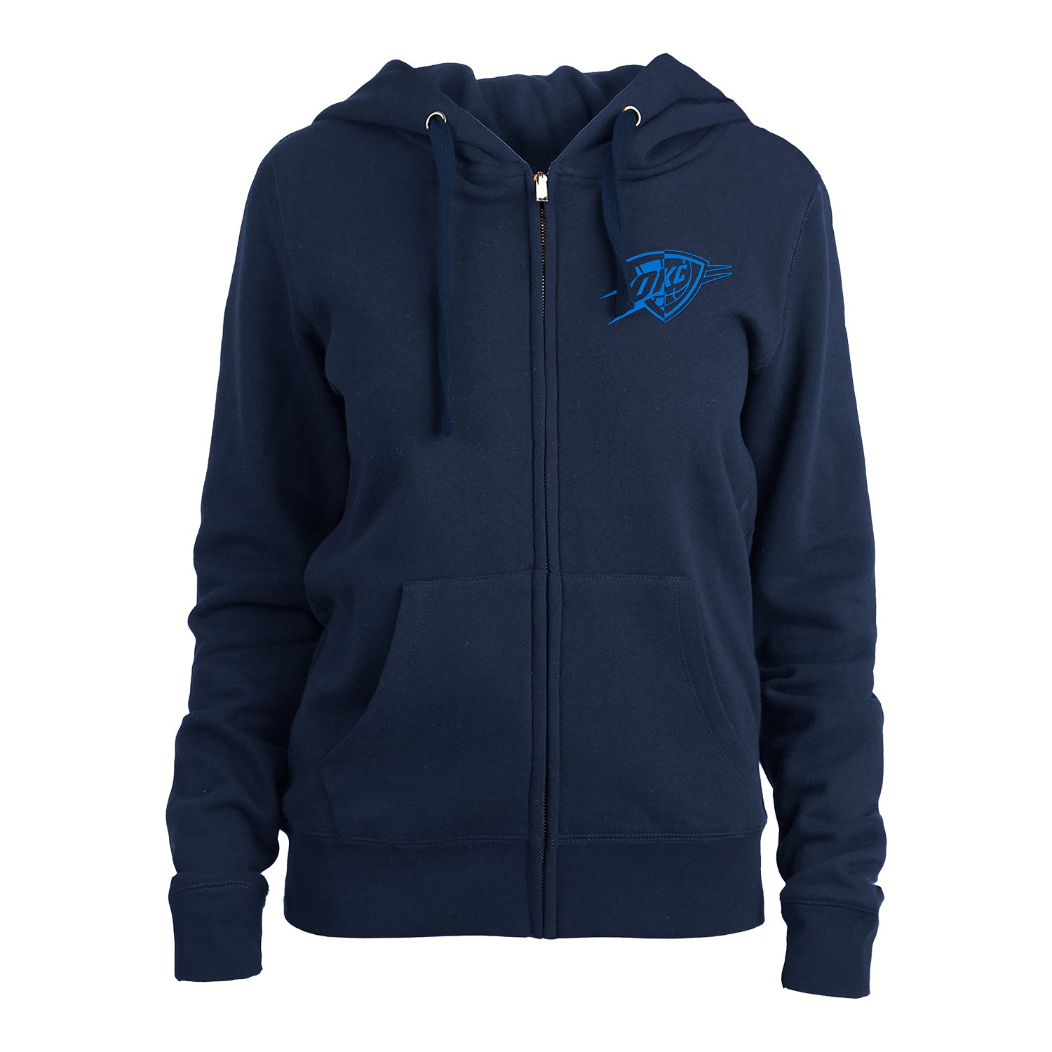 Ladies Oklahoma City Thunder New Era Primary Full-Zip Hooded Sweatshirt - Front View