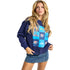 Ladies Oklahoma City Thunder Terez Technicolor Crewneck Sweatshirt in Navy - Front View