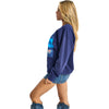 Ladies Oklahoma City Thunder Terez Technicolor Crewneck Sweatshirt in Navy - Side View